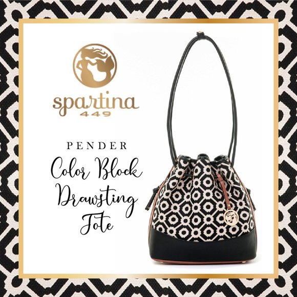 Spartina 449 "Pender" Color Block Drawstring Tote - Picture 1 of 16